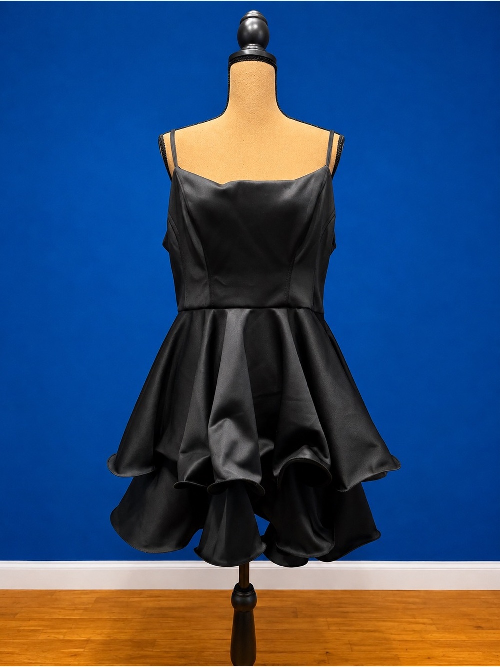 ASOS Black High-Low Satin Party Dress